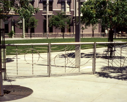 "Fence" in Sacramento - Sculpture by Roger Berry